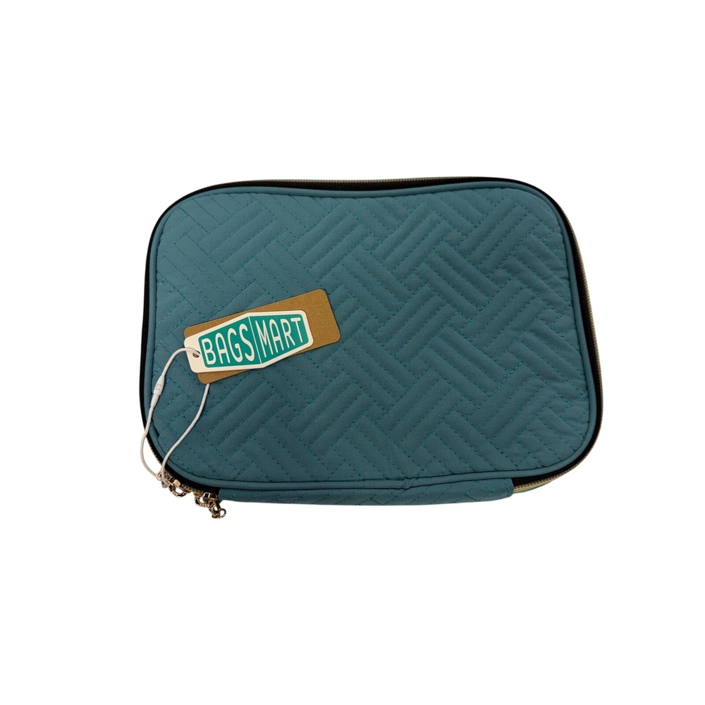 BAGSMART Athena‎ Quilted Electronic Organizer Teal Travel Tech Case NWT
